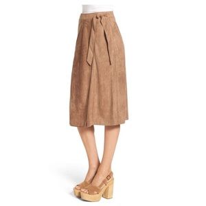 ASTR XS faux suede wrap skirt